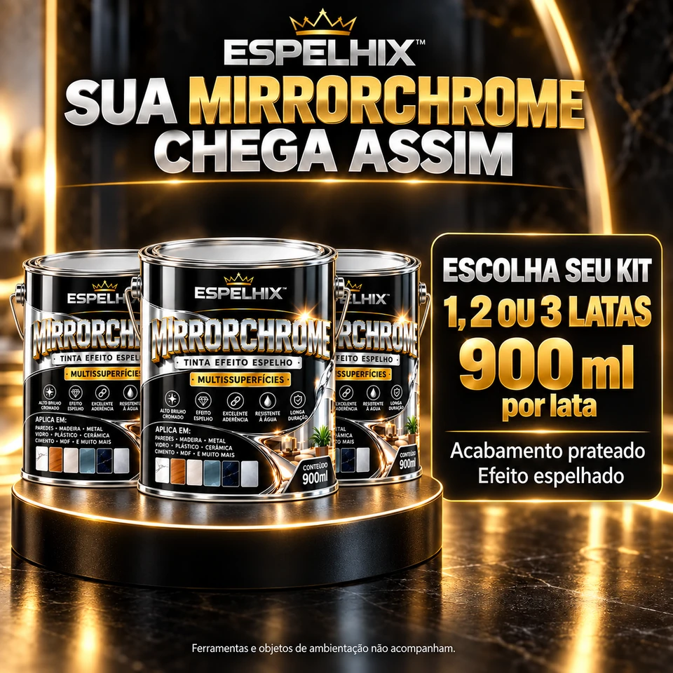 Itens que acompanham MirrorChrome — Tinta Efeito Espelho